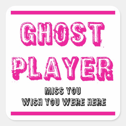 bunco ghost player square sticker | Zazzle