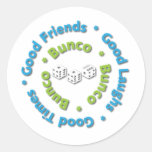 bunco good friends round stickers