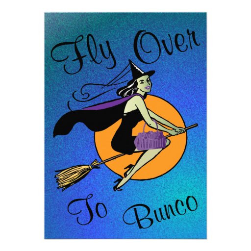 Bunco Halloween - Fly Over To Bunco Card