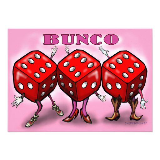 Bunco Party Invitation 5" X 7" Invitation Card Zazzle