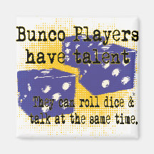 bunco players fridge magnets