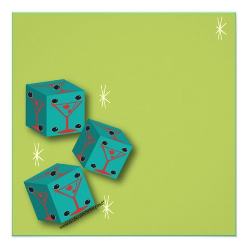 Bunco - Shake, Rattle & Roll Martini Dice Invite