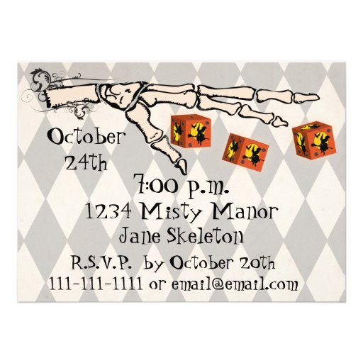 Bunco - Skeleton Hand Invitation
