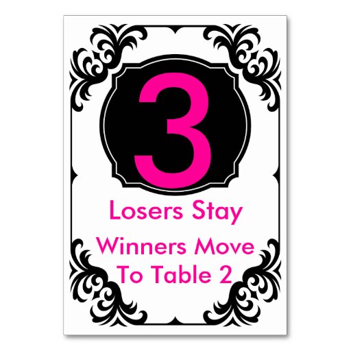 Bunco Table Card - #3 | Zazzle