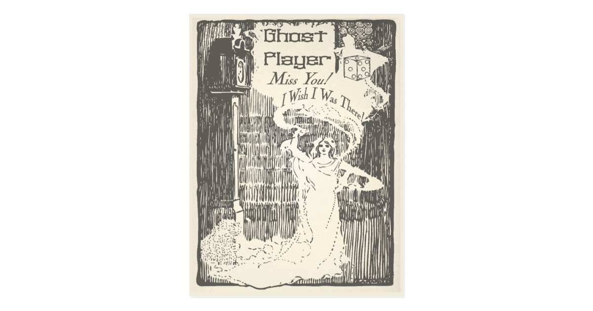 Bunco Vintage Ghost Player Postcard | Zazzle