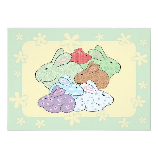 Bundle of Bunnies Baby Shower Invitation