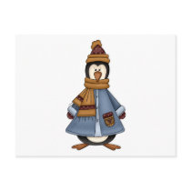 bundled up penguin postcards by doonidesigns bundled up penguin postcards