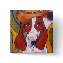 Bungalowart.com Desert Hound Button by azbassetrescue Bungalowart.com Desert Hound Button