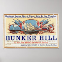 Bunker Hill Clipper Ships for San Francisco Poster