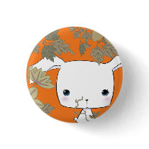 Bunneh Pi hiding (orange clematis washi print) buttons