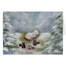 Bunnies and Lamb Christmas Card cards