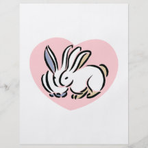 bunnies in pink heart flyers