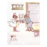 Bunnies Pulling Taffy Postcard