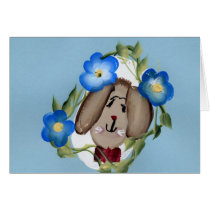 Bunny and blue flowers cards by anaisacolon Bunny and blue flowers cards
