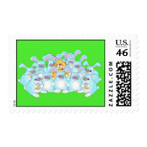 bunny and fat cat postage by brendenhoward bunny and fat cat postage