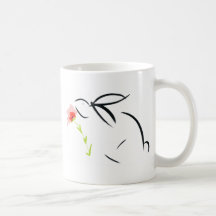 Bunny and flower coffee mug