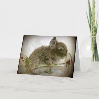 Bunny and Wine Glass card