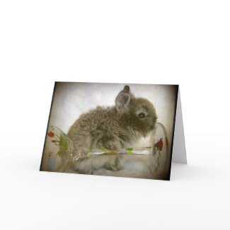 Bunny and Wine Glass card