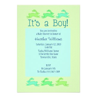 Bunny Baby Shower Invitations (Boy)