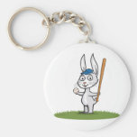 Bunny Baseball Key Chain