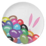 Bunny Behind Jelly Beans Melamine Plate plates