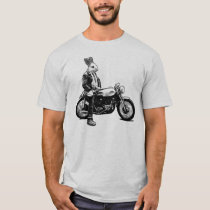 bunny, biker, cool, 80s, funny, motorcycle, humor, vintage, irish, moto, animals, bike, humorous, t-shirts, shirt, tee, T-shirt/trøje med brugerdefineret grafisk design