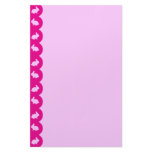 Bunny Border: Pink on Pink Stationery Paper