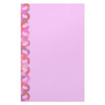 Bunny Border: Pink Rainbow on Pink Stationery Paper