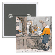 Bunny Buying Nuts from Chipmunks Pin