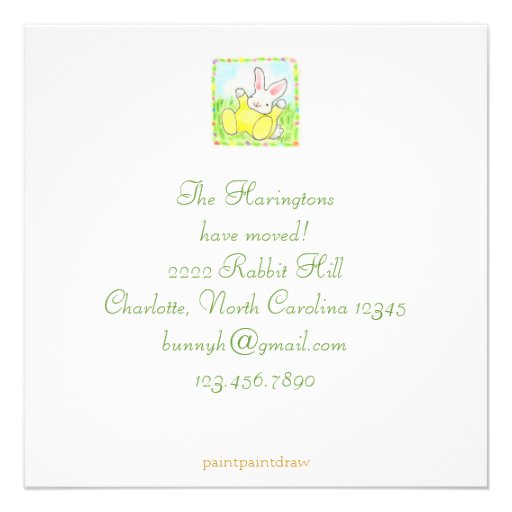 bunny change of address card personalized announcements