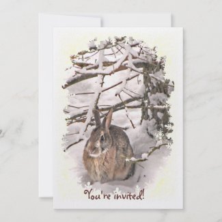 Bunny Christmas Invitation invitation