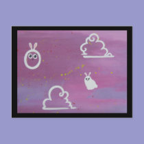 bunny clouds postcards postcards