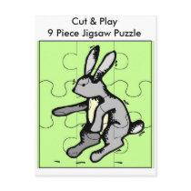 Bunny Cut & Play 9 Piece Jigsaw Puzzle postcards by lapatrick1161 Bunny Cut & Play 9 Piece Jigsaw Puzzle postcards