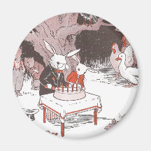 Bunny Cuts Birthday Cake Refrigerator Magnets