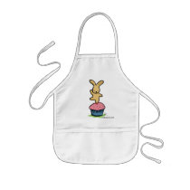 Bunny Dancing on a Cupcake aprons