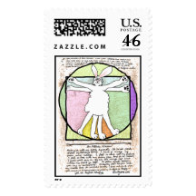 Bunny DaVinci Lettuce Code Custom Postage Stamps