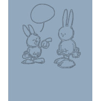 bunny dispute (white on black) t-shirts by ddd444 bunny dispute (white on black) t-shirts
