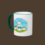 Bunny Dying Easter Eggs Mug