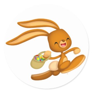 Bunny Easter on the Loose!! cartoon sticker sticker