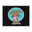 bunny eating ice cream postcards