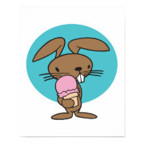 bunny eating ice cream posters