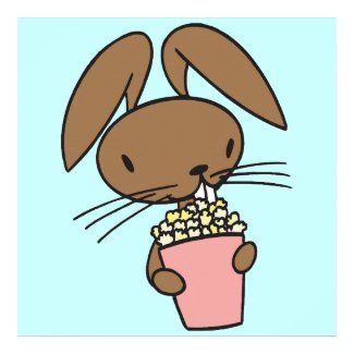 Bunny Eating Popcorn poster print