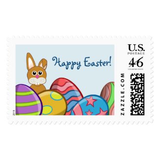 Bunny & Eggs Kids Easter US Postage Stamp stamp