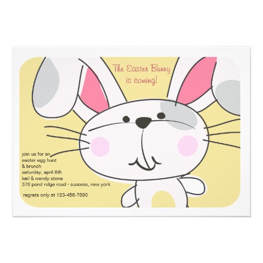 Bunny Face Invitation (front side)