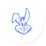 BUNNY FACE ROUND STICKERS