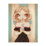 Bunny - fairy albino bunny postcard