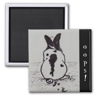 Bunny Go Oops aceo Magnet magnet