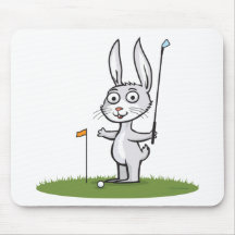 Bunny Golf Mouse Pad