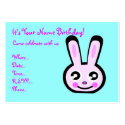 bunny head birthday invitation business cards