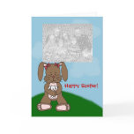 bunny holding bunny photo card